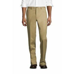NWT LANDS' END MEN'S TRADITIONAL FIT‎ CHINO PANTS KHAKI 31X34 NO IRON